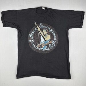 Vintage 80s Bruce Springsteen Born In The USA Tour T Shirt Single Stitch M